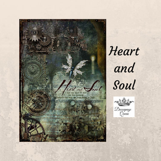 Heart and Soul | Rice Paper Decoupage | Decoupage Queen | A4 | RETIRED