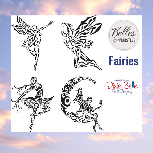 Fairies | Stencils | Dixie Belle Paint | Belles and Whistles | 10mil