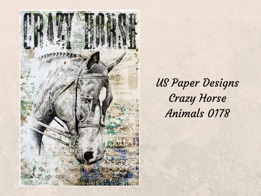 Crazy Horse | Rice Paper Decoupage | US Paper Designs Animals 0179 | 2 Sizes