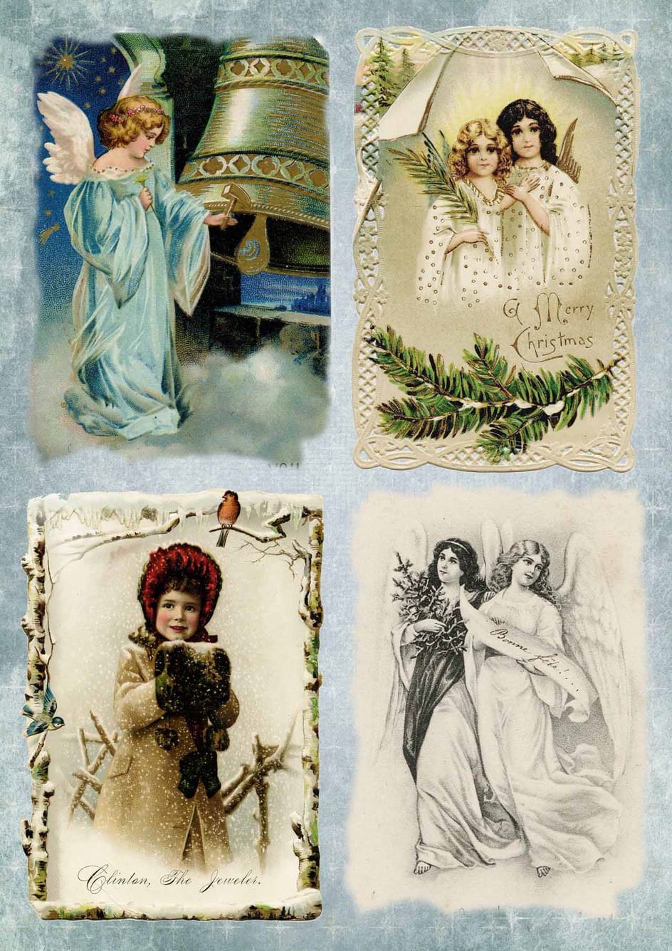 Angels 4 Pack | Rice Paper Decoupage | Decoupage Queen | 2 Sizes