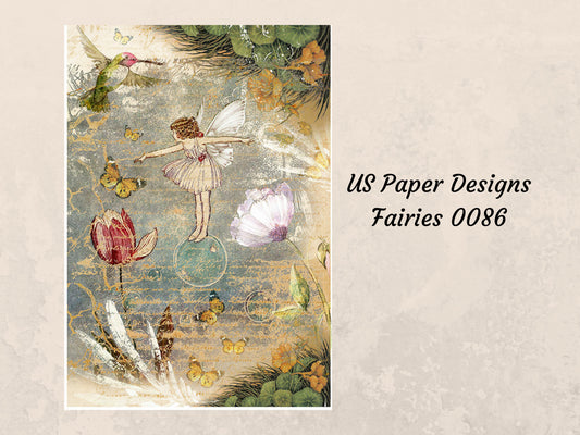 Fairy On A Bubble | Rice Paper Decoupage | Paper Designs Fairies 0086 | A4