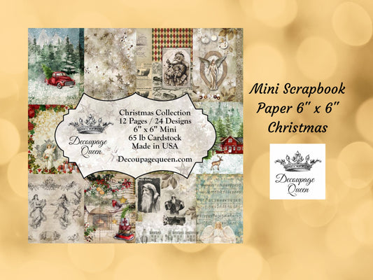 Christmas Collection | Scrapbook Paper | Decoupage Queen | 24 Sheets | 12" x 12"