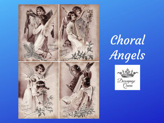 Choral Angels | Rice Paper Decoupage | Decoupage Queen | A3