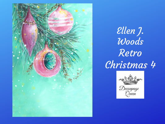Retro Christmas 4 | Rice Paper Decoupage | Ellen J Goods | Decoupage Queen | 2 Sizes