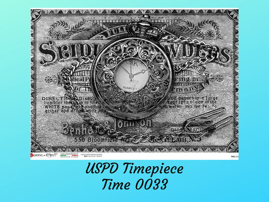 Timepiece Gray 0033 | Rice Paper Decoupage | Paper Designs | A4