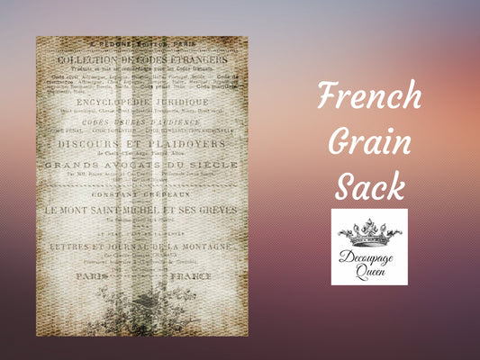 French Grain Sack | Decoupage Queen | Rice Paper Decoupage | Furniture Decoupage | A2