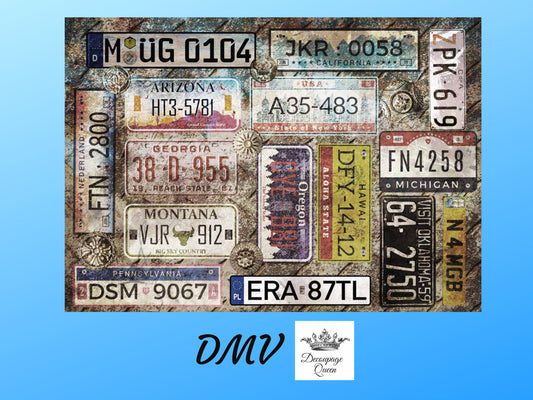 DMV | Decoupage Queen | Rice Paper Decoupage | A4 | RETIRED
