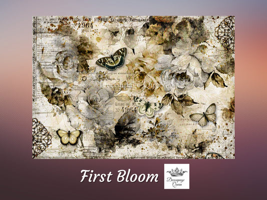 First Bloom | Rice Paper Decoupage | Decoupage Queen | 2 Sizes