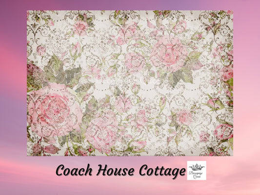 Coach House Cottage | Rice Paper Decoupage | Decoupage Queen | 2 Sizes
