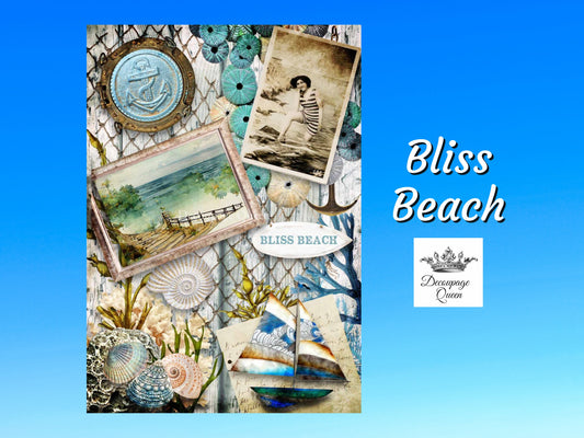 Bliss Beach | Rice Paper Decoupage | Decoupage Queen | 2 Sizes