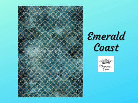 Emerald Coast | Rice Paper Decoupage | Decoupage Queen | 2 Sizes