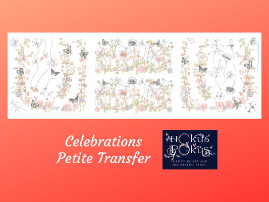 Celebrations | Rub On Furniture Transfers | Hokus Pokus | Furniture Decals | Petite Transfer | 3 Sheets