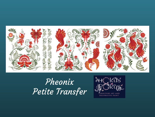 Phoenix | Rub On Furniture Transfers | Hokus Pokus | Furniture Decals | Petite Transfer | 3 Sheets
