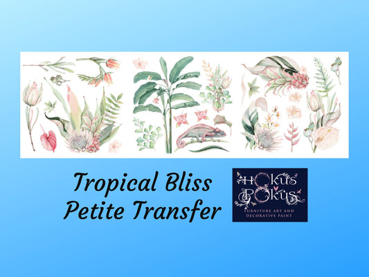 Tropical Bliss | Rub On Furniture Transfers | Hokus Pokus | Furniture Decals | Petite Transfer | 3 Sheets