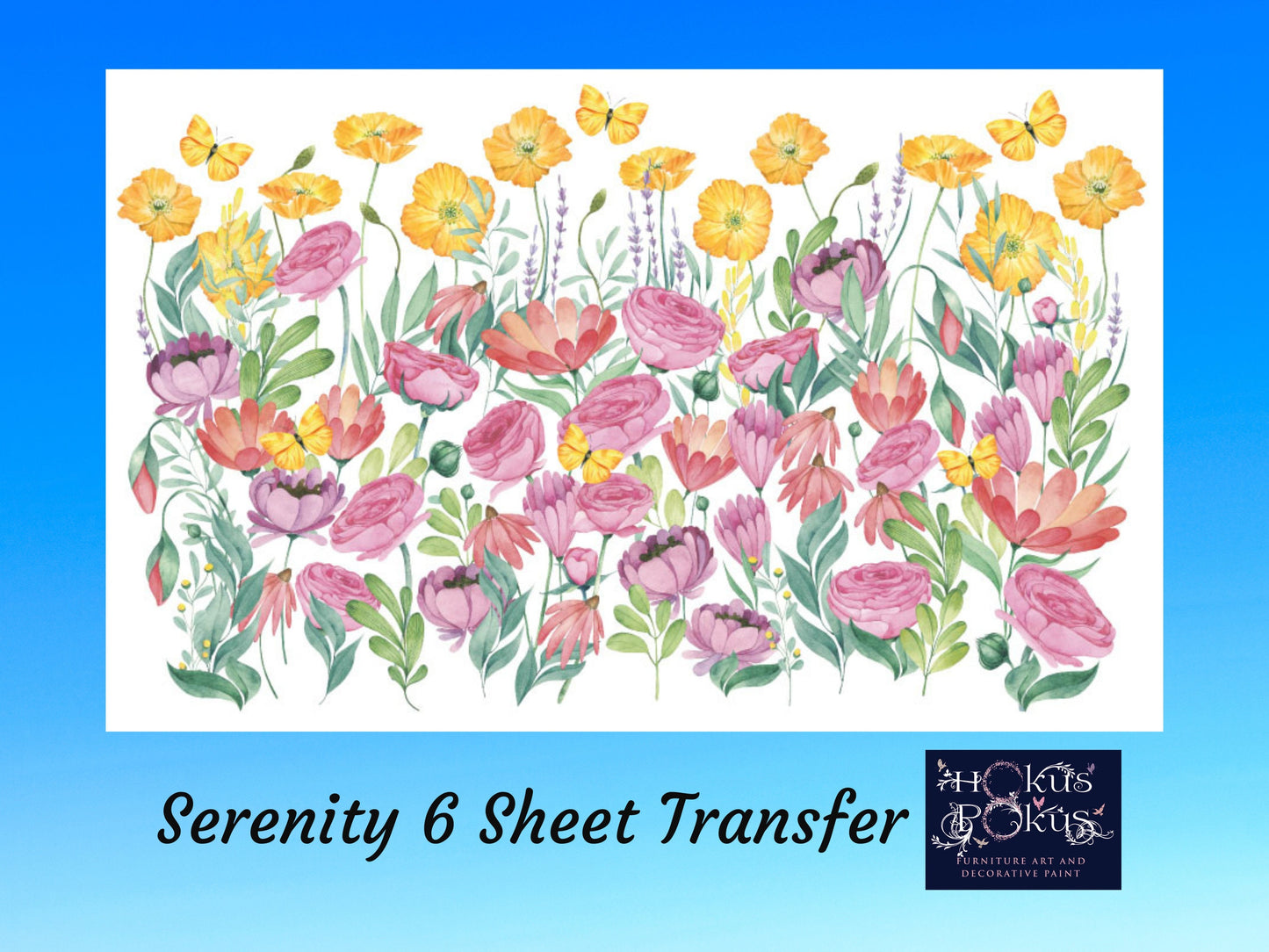 Serenity | Rub On Furniture Transfers | Hokus Pokus | Furniture Decals | 36" x 24"