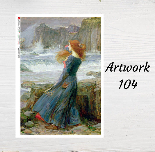 Woman Artwork 0104 | Rice Paper Decoupage | Paper Designs | A2 & A1
