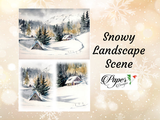 Snowy Landscape Scene | Rice Paper Decoupage | Paper Designs Views 0167 | A4
