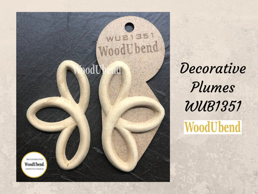 Decorative Plume 1351 | WoodUBend | Set of 2