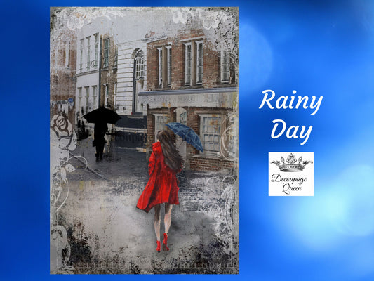Rainy Day | Rice Paper Decoupage | Decoupage Queen | A2 16.5" x 23.4"