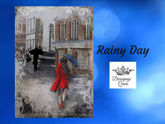 Rainy Day | Rice Paper  Decoupage | Decoupage Queen | 2 sizes