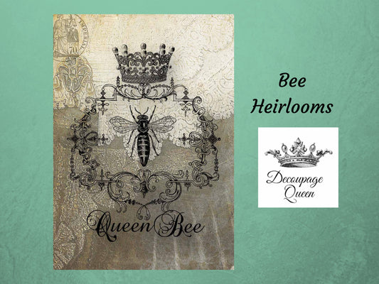 Bee Heirlooms | Rice Paper Decoupage | Decoupage Queen | A2 16.5" x 23.4"