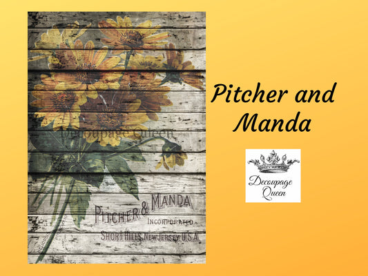 Pitcher and Manda | Rice Paper Decoupage | Decoupage Queen | A2 and A1