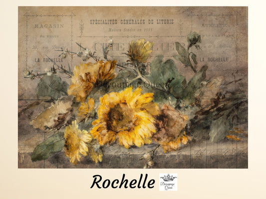 Rochelle | Rice Paper Decoupage |Decoupage Queen | Sizes A4 & A3