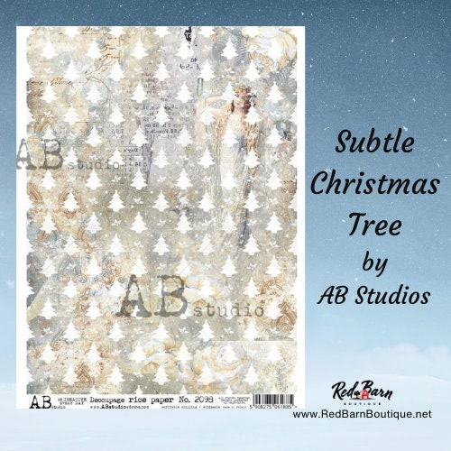 Subtle Christmas Trees | Rice Paper Decoupage | AB Studios 2098 | A4
