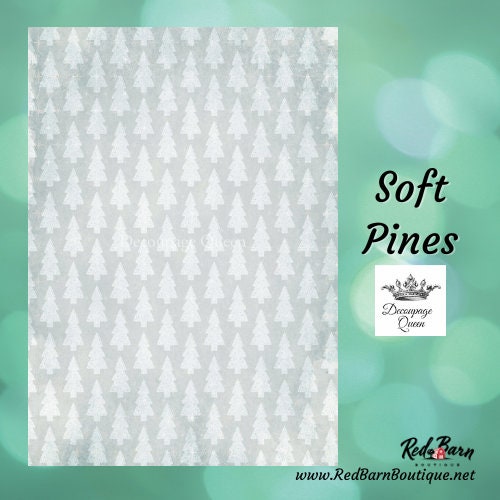 Soft Pines | Rice Paper Decoupage | Decoupage Queen | A4