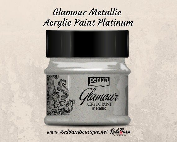 Platinum | Glamour Metallic Acrylic Paint | Metallic | Mixed Media | Pentart | 50ml