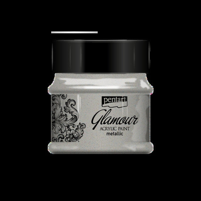 Platinum | Glamour Metallic Acrylic Paint | Metallic | Mixed Media | Pentart | 50ml