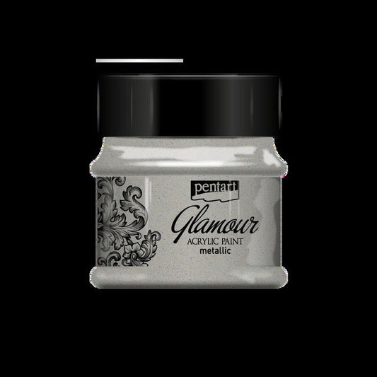 Platinum | Glamour Metallic Acrylic Paint | Metallic | Mixed Media | Pentart | 50ml