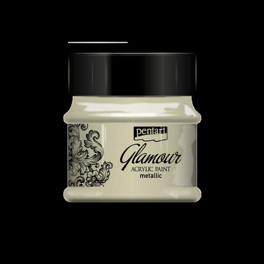 Antique Silver | Glamour Metallic Acrylic Paint | Metallic | Mixed Media | Pentart | 50ml