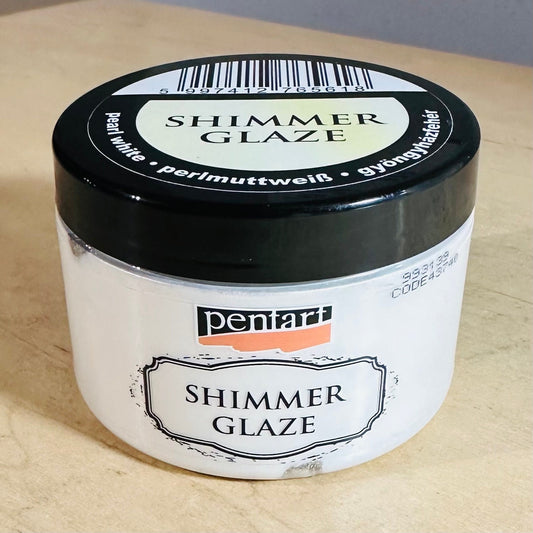 Pearl White Shimmer Glaze | Pentart | Mixed Media | 150ml