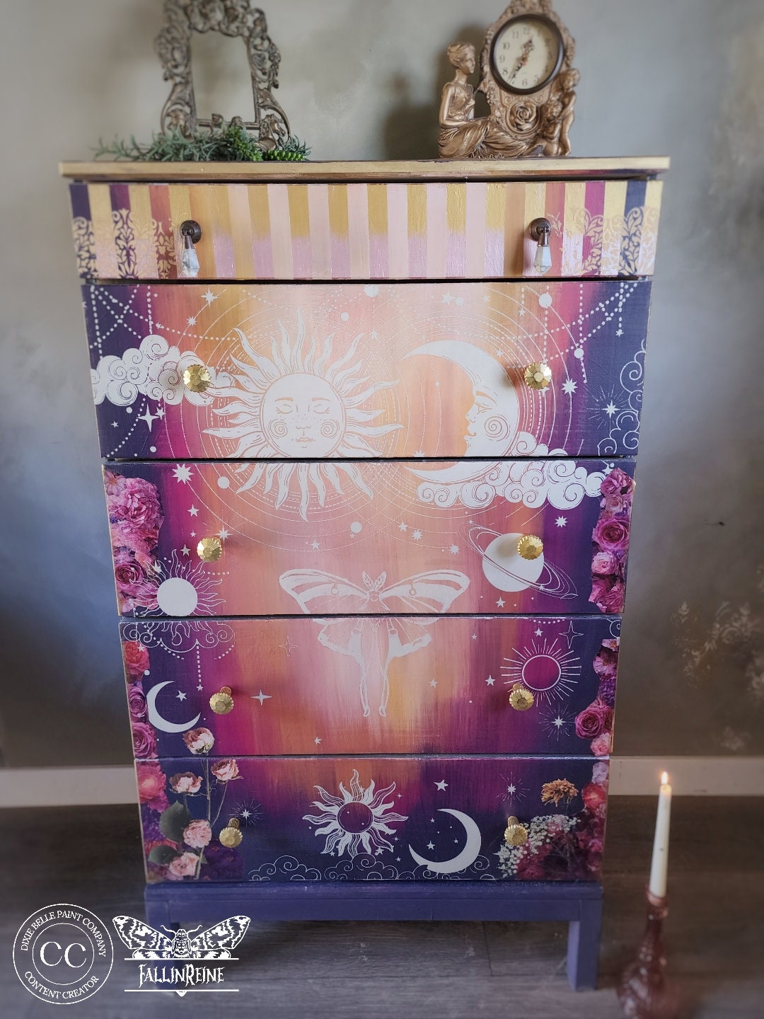 Lani's Celestial Dream | Dixie Belle Paint Company | Belles and Whistles | Rub On Transfer For Furniture | 24" x 37"