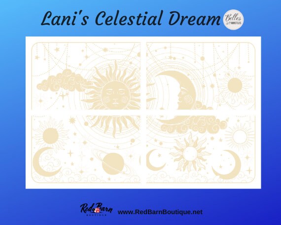 Lani's Celestial Dream | Dixie Belle Paint Company | Belles and Whistles | Rub On Transfer For Furniture | 24" x 37"