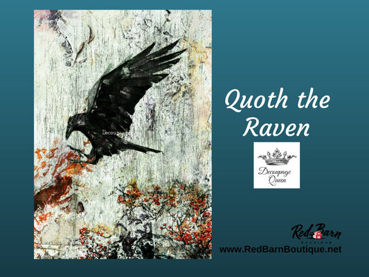 Quoth the Raven | Rice Paper Decoupage | Andy Skinner Decoupage Queen | A2