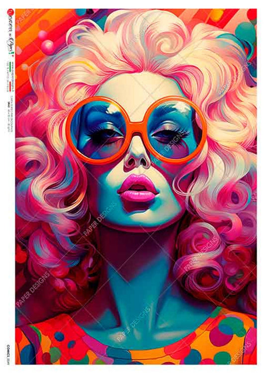 Ultra Neon | Rice Paper Decoupage | Paper Designs Comics 0049 | A3