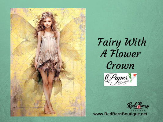 Fairy With A FLower Crown | Rice Paper Decoupage | Paper Designs Fairies 0108 | A4