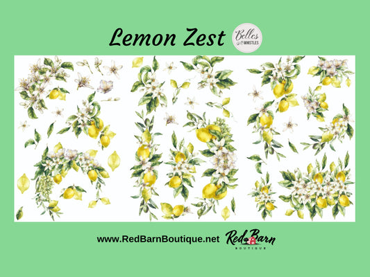 Lemon Zest | Rub On Transfers | Dixie Belle Belles and Whistles | Transfer | 3 Sheets | 8X12