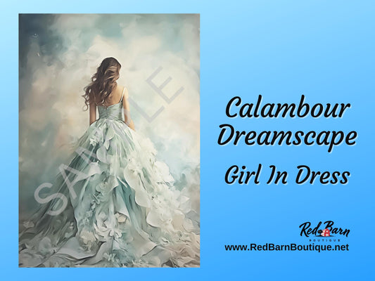 Girl In Dress | Calambour Dreamscape | Rice Paper Decoupage | 2 Sizes