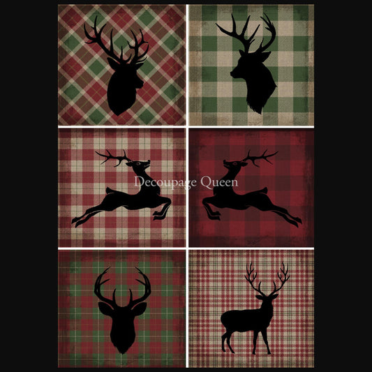Christmas Plaid | Rice Paper Decoupage | Decoupage Queen | Bundle and Save | A4