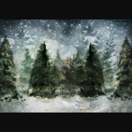 Winter Trees | Rice Paper Decoupage | Decoupage Queen | Mixed Media | 2 Sizes