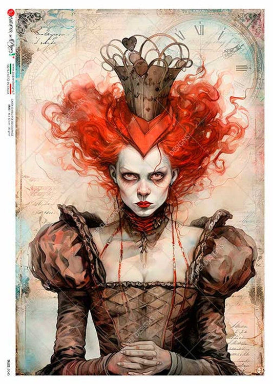The Queen of Hearts | Rice Paper Decoupage | Paper Designs Tales 0045 | A3 and A4