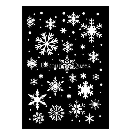 Falling Snowflakes | Decoupage Queen | Crafting Stencil | Size A4 | 10mil