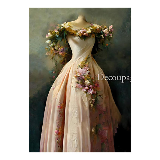 Spring Gowns | 2 Images | Rice Paper Decoupage | Decoupage Queen | Sizes A4 and A3