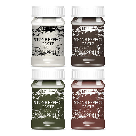 Stone Effect Paste 4 Colors | Pentart | Create Natural Looking Stone or Marble | 100ml