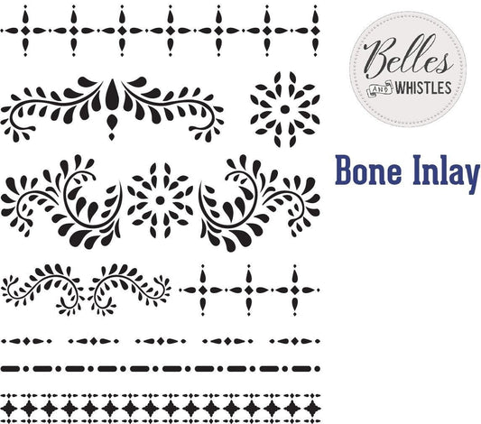 Bone Inlay | Mylar Stencil | Dixie Belle Paint Company | Belles and Whistles | 10mil