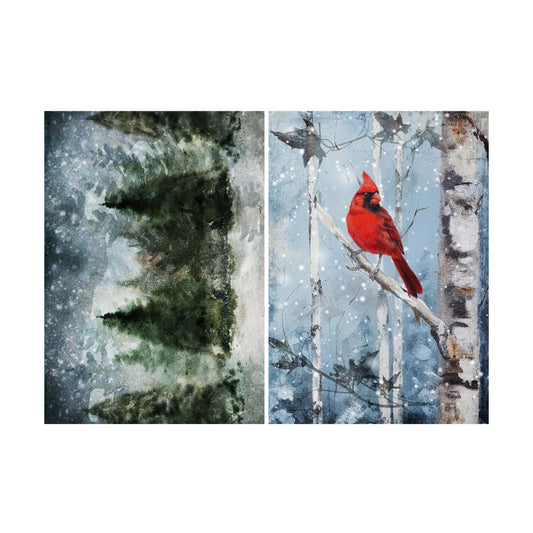 Cardinals 4 Pack | 4 Images | Rice Paper Decoupage | Decoupage Queen | 2 Sizes