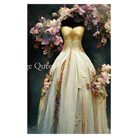 Spring Gowns | 2 Images | Rice Paper Decoupage | Decoupage Queen | A2